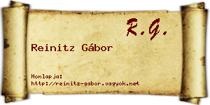 Reinitz Gábor névjegykártya