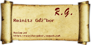 Reinitz Gábor névjegykártya